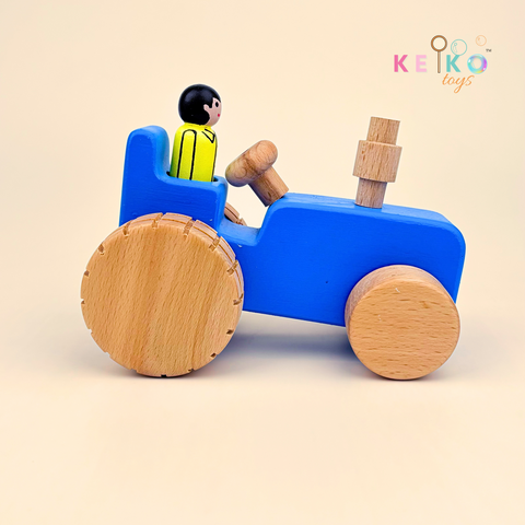Wooden Tractor with a farmer