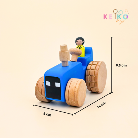 Wooden Tractor with a farmer