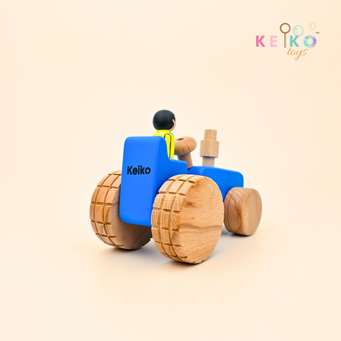 Wooden Tractor with a farmer