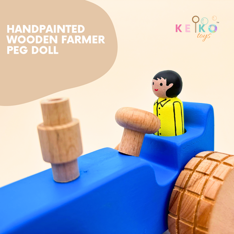 Wooden Tractor with a farmer