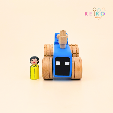 Wooden Tractor with a farmer