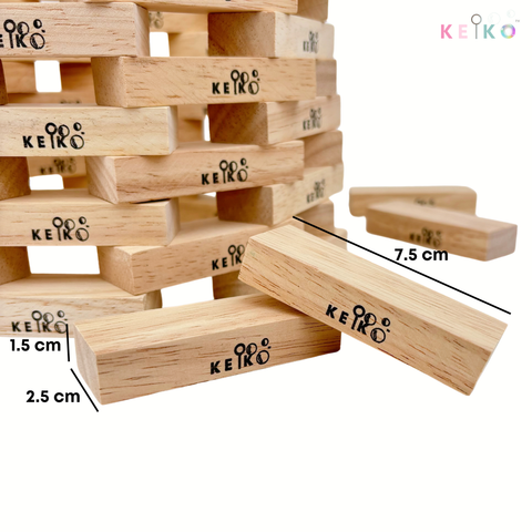 Wooden Tumbling Tower | Building blocks - 54 pieces
