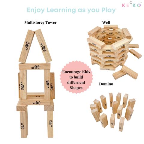Wooden Tumbling Tower | Building blocks - 54 pieces