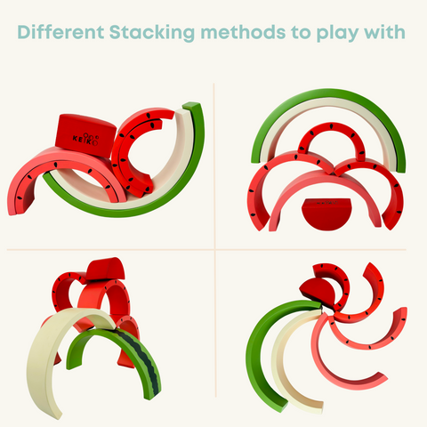 Wooden Watermelon Stacking Fruit Toy