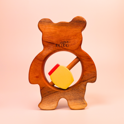Wooden Rattle- Bear