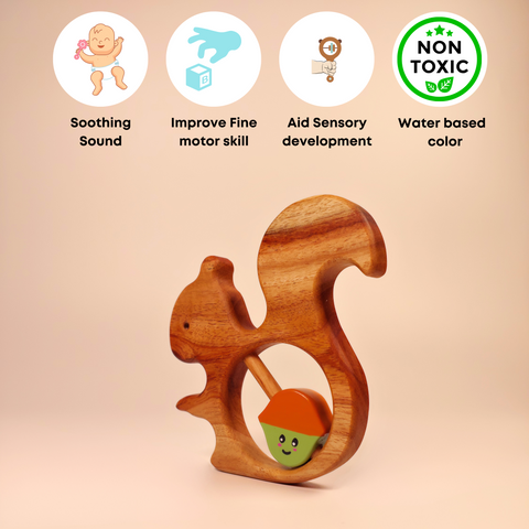 Wooden Rattle-Squirrel
