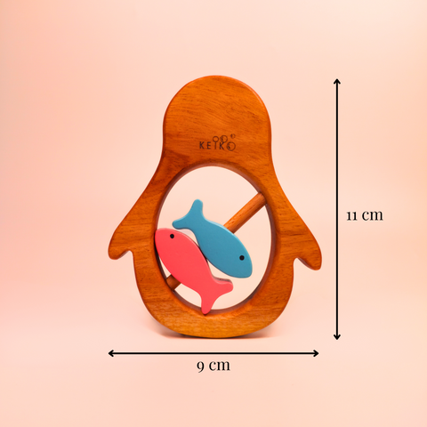 Wooden Rattle-Penguin