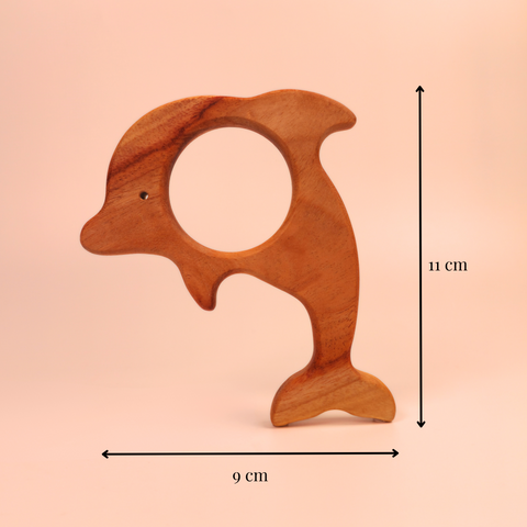 Wooden Teether- Dolphin & Fox