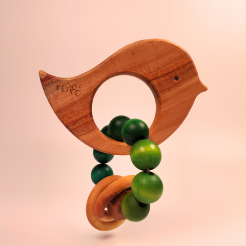 Wooden Rattle Ring- Bird