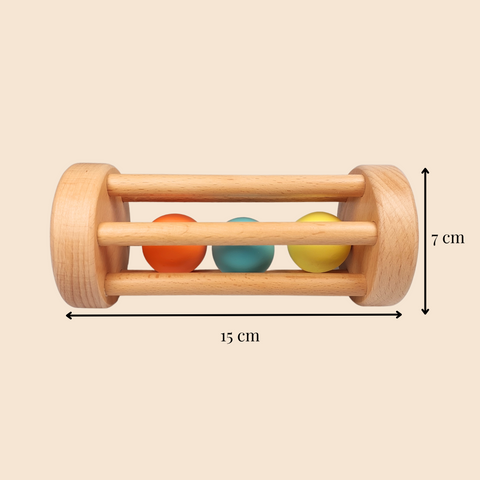 Wooden Rolling drum Rattle