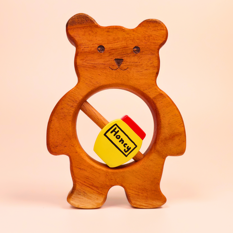 Wooden Rattle- Bear