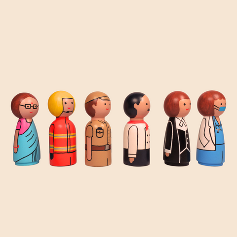 Wooden Peg dolls: Community Helpers