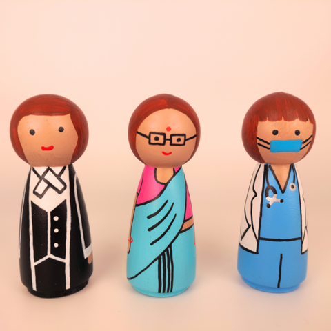 Wooden Peg dolls: Community Helpers