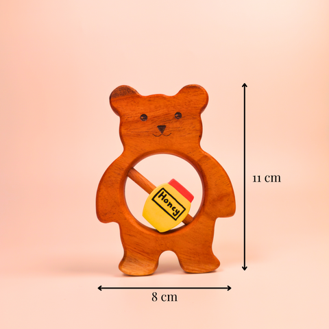 Wooden Rattle- Bear