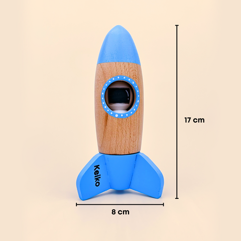 Wooden Toy Rocket with Astronaut