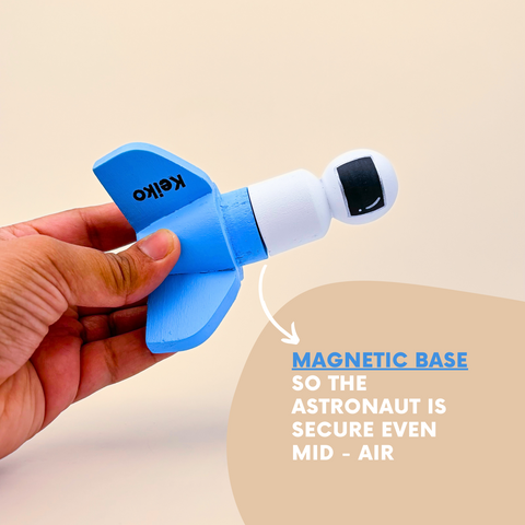 Wooden Toy Rocket with Astronaut