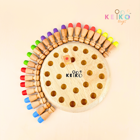 wooden memory chess game