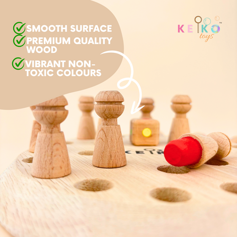 wooden memory chess game