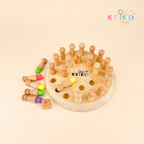 wooden memory chess game